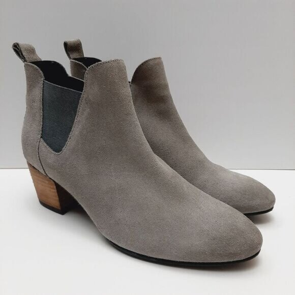 SUPERDRY Yasmin Ankle Boots Genuine Suede Leather Block Heel Grey Sz 9 - Picture 3 of 16
